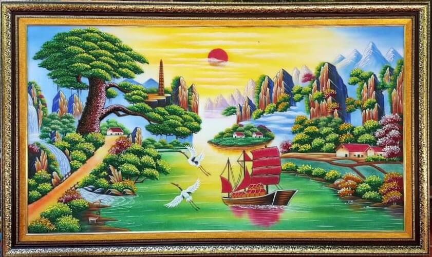 Tranh Thuận buồm xuôi gió tượng trưng cho sự nghiệp hanh thông, tài vận dồi dào